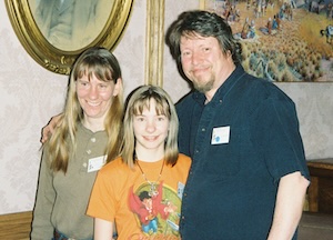 Libertarian science-fiction author L. Neil Smith with his family at the 2002 Colorado Libertarian Convention in Leadville.