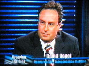 David Kopel on the set with Reggie Rivers.