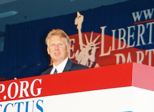 Sheriff Bill Masters speaking at a Libertarian convention.