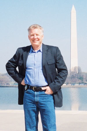 Bill Masters standing in front of the Washington Monument.